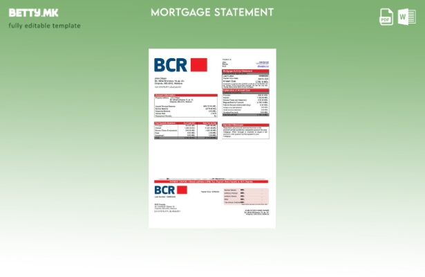 Модерен стил Молдавија BCR Кишињев за хипотека шаблон за Word и PDF